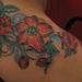 Tattoos - Green filigree with flowers  - 58639